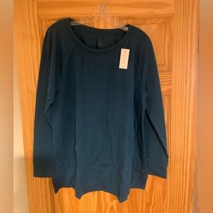 NWT - Livi for Lane Bryant teal crewneck long sleeve sweatshirt